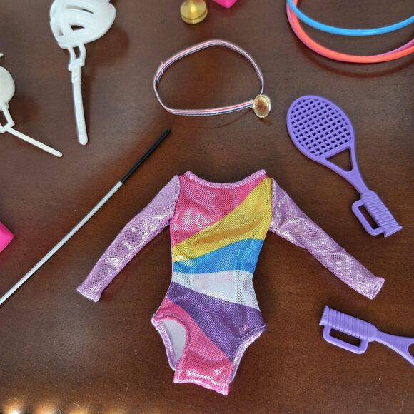 Barbie Sports Accessories Lot Kayak Surfboard Balance Beam Paddle Trophy Mattel - Picture 10 of 15